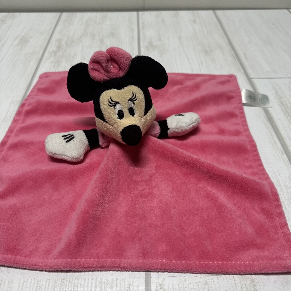 Disney Baby Minnie Mouse Pink Security Blanket Blanky Lovey Plush Toy